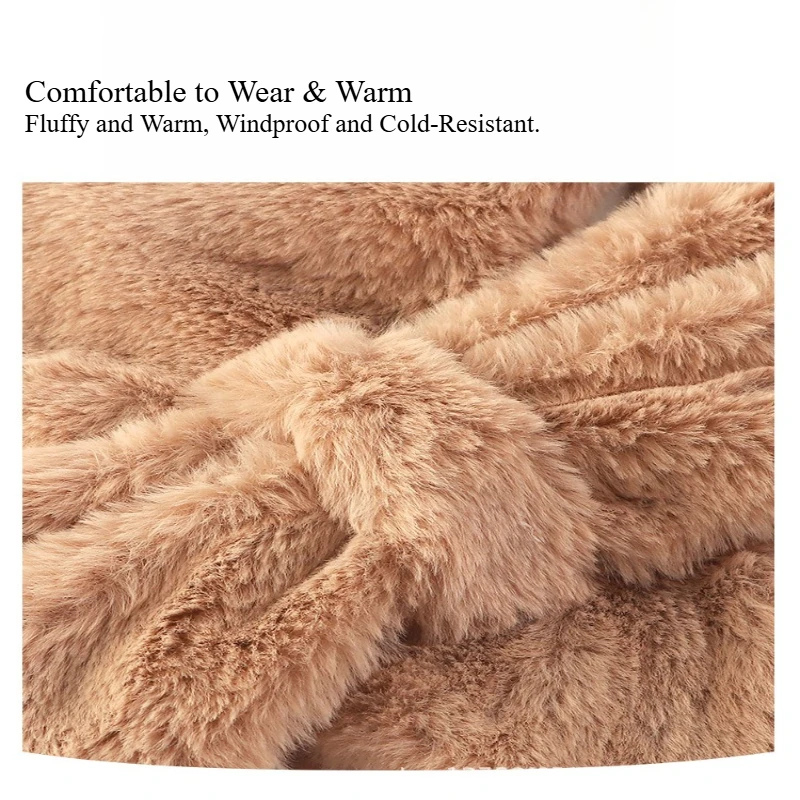 Gorro y bufanda unisex con forro polar para niños para otoño e invierno, gorro de cuello 2 en 1 cálido y súper bonito con orejas esponjosas a prueba de viento para Navidad - imagen 3