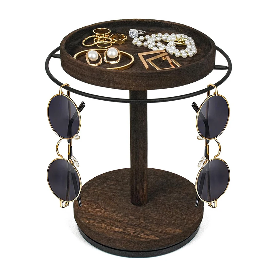 Calidad con Base antideslizante, soporte para almacenamiento de gafas de sol, estante de Metal para ahorro de espacio, organizadores de gafas de escritorio, soporte para dormitorio