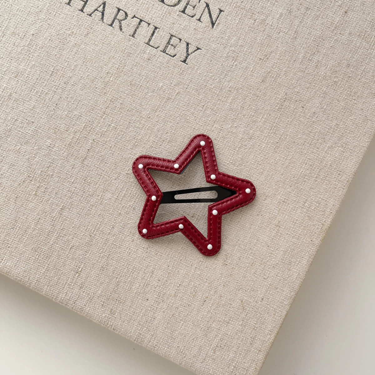 Clip BB de lunares blanco y negro con nube de estrella de cuero clásico coreano nuevo Clip de borde de flequillo de pelo roto Simple dulce - imagen 5