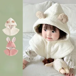 Gorro de invierno 3 en 1 para bebé, bufanda, chal, gorro acolchado integrado con orejeras y calentador de cuello, conjunto cálido todo en uno para bebés y niños pequeños