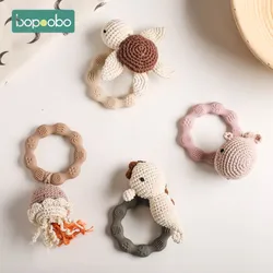 Sonajero de ganchillo con mordedor de silicona para bebés – Animal Marino