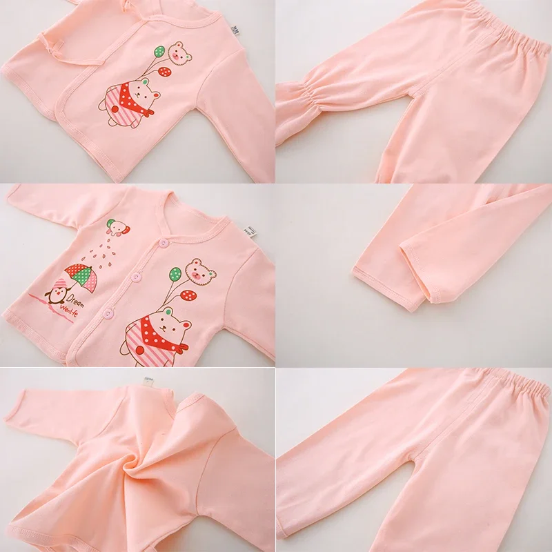 7 unids/lote Unisex recién nacido Tops + Pantalones conjuntos de ropa de algodón de dibujos animados ropa de bebé (niño o niña) - imagen 5