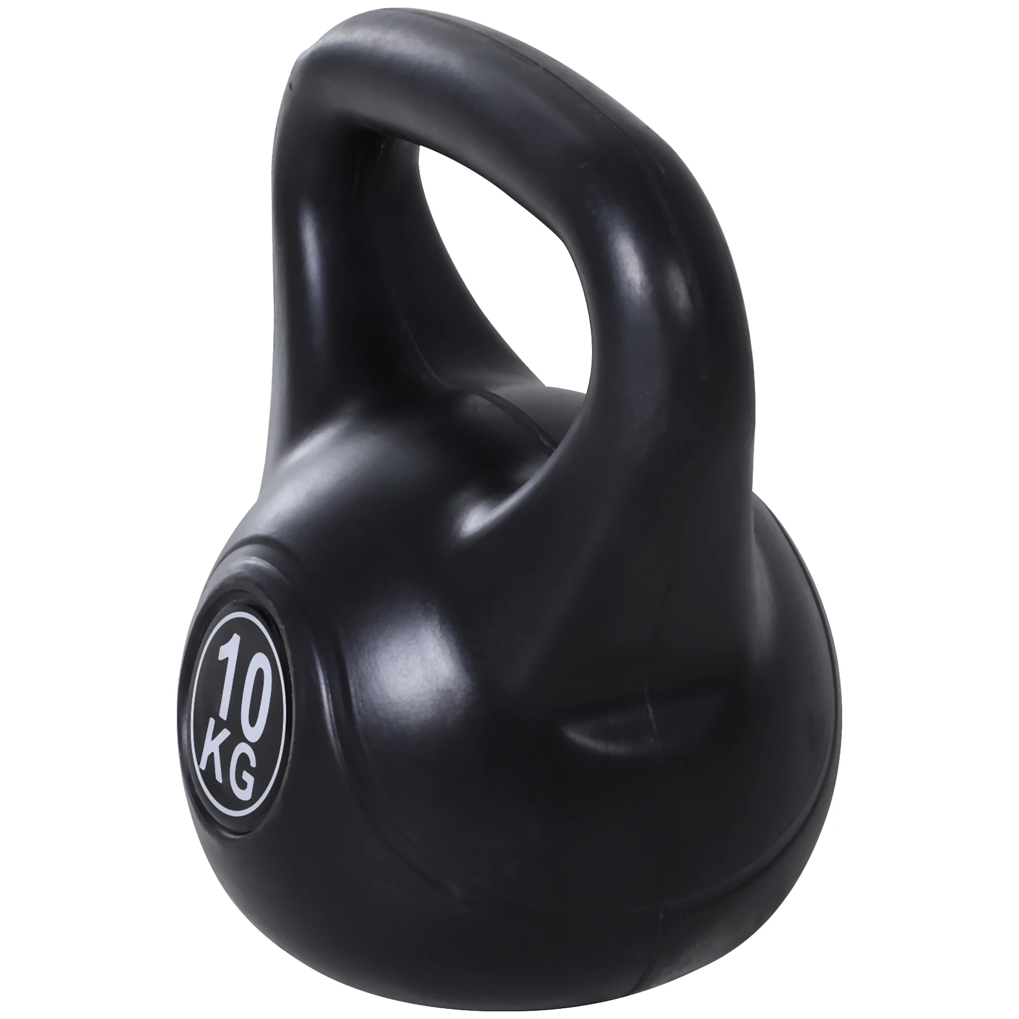 HOMCOM Pesa Rusa de 10 kg Kettlebell de Fiteness Relleno de Arena con Mango Ancho Antideslizante para Ejercicios y Entrenamiento en Casa y Gimnasio 25x19x28 cm Negro - imagen 5