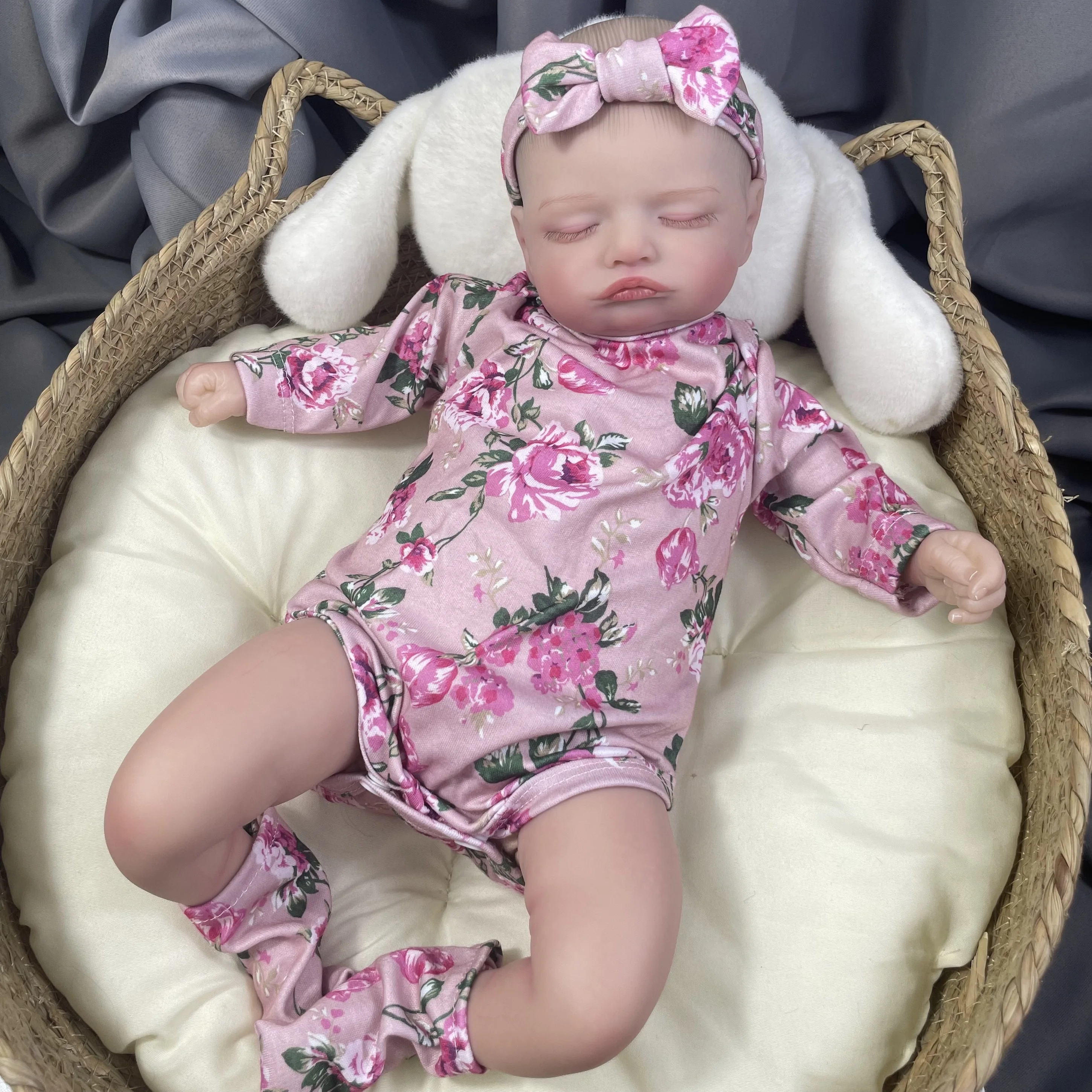 Muñeca bebé recién nacida Rosalie Reborn de 46CM, niña realista con pelo pintado a mano, juguete para regalo para niños