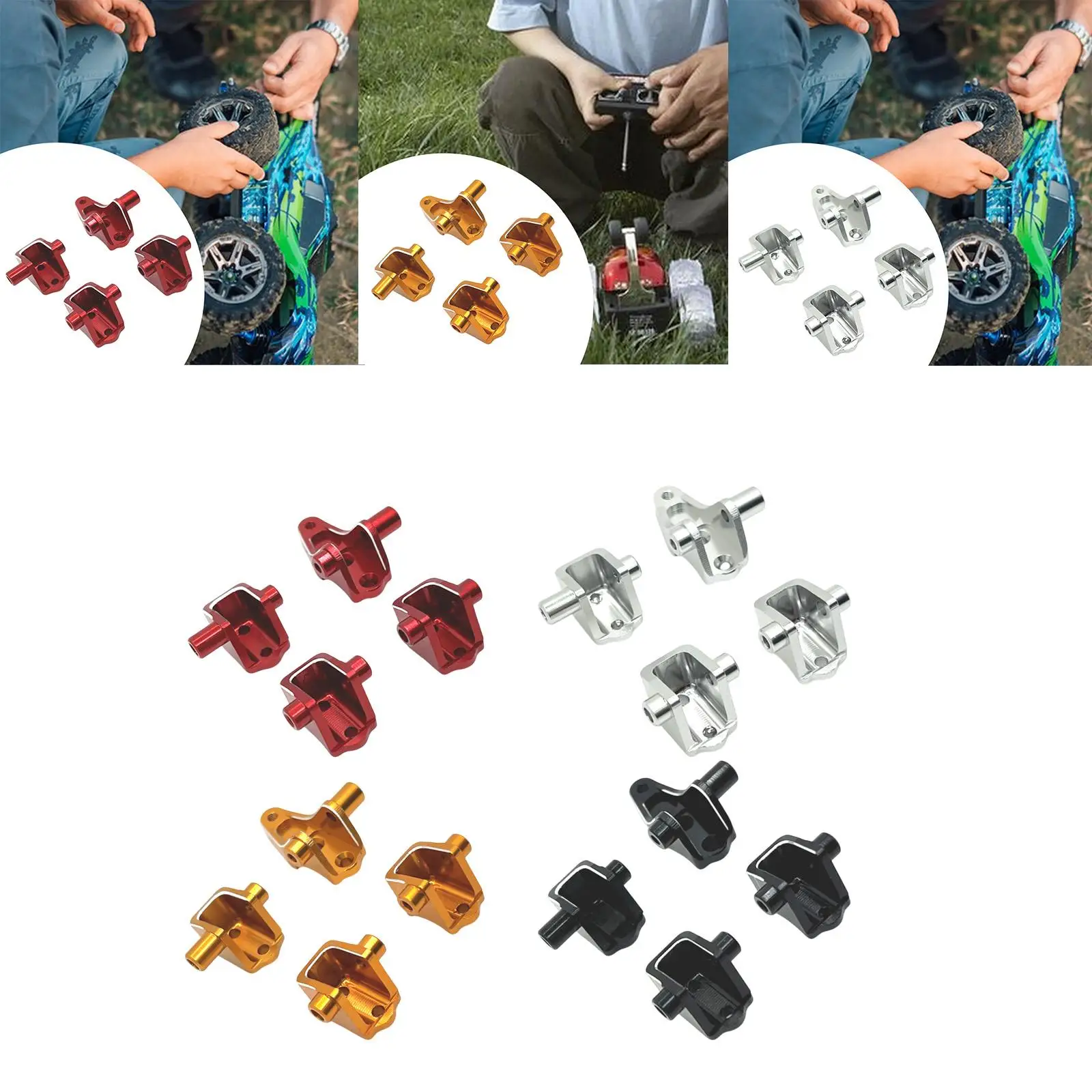 4Pcs Pull Rod Mount Seat 1/10 Easy Control Upgrade Axle Tie Rod Fixing Seat RC Parts Front Rear Rod Holder for R1002 R1001 R1003