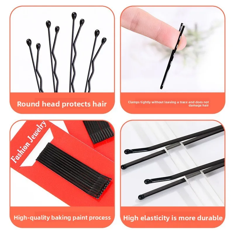 Accesorios para el cabello de estilo coreano: pinzas para el cabello, pinzas laterales, pinzas para el cabello negras, horquillas planas, pasadores para el cabello - imagen 4