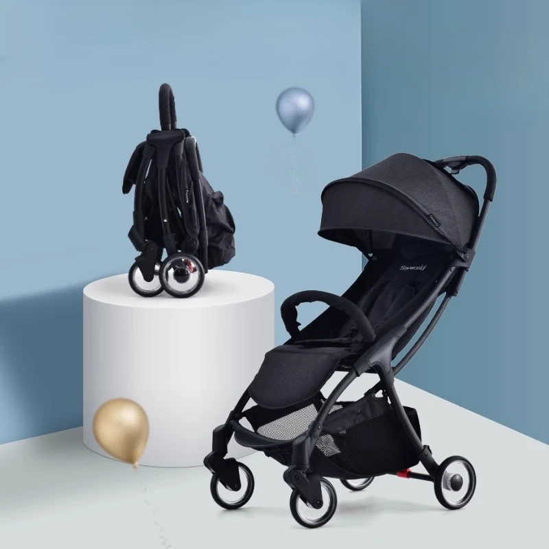 Buggy plegable de grado de avión, suspensión de 4 ruedas, parte delantera giratoria, dosel de 3 posiciones, pliegue instantáneo, apto para llevar