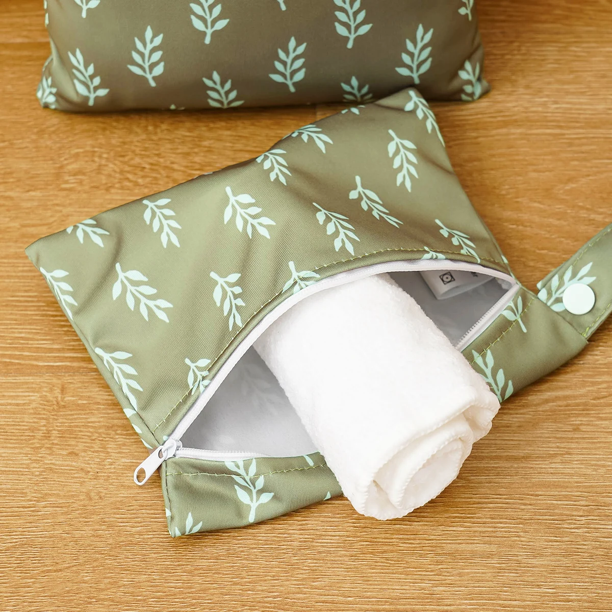 HappyFlute, nuevos conjuntos de dos piezas, diseño de mango con estampado de plantas, impermeable, uso multiusos, bolsa de pañales para bebés ecológica reciclada - imagen 4