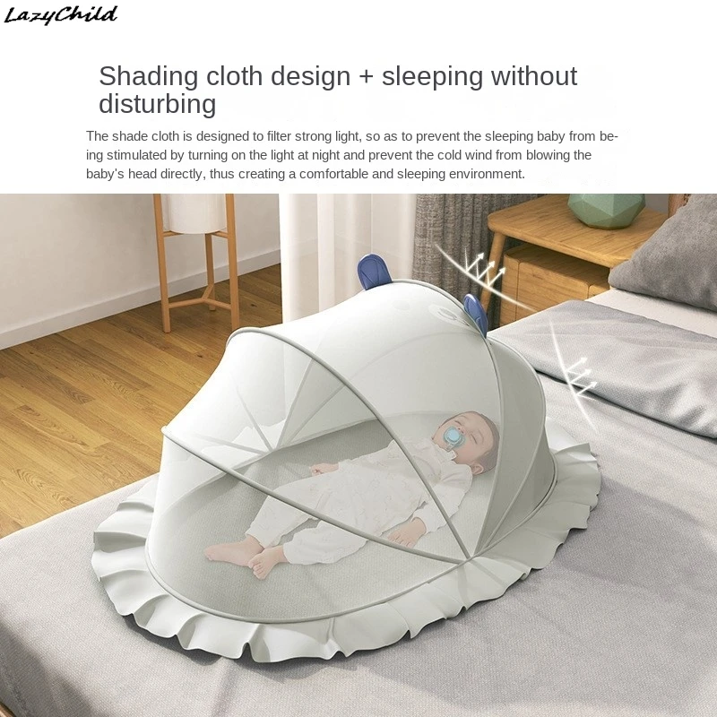 LazyChild mosquitera para bebé, instalación gratuita, cubierta de mosquitera opaca, colcha plegable de cobertura completa, milagrosa antimosquitos - imagen 2