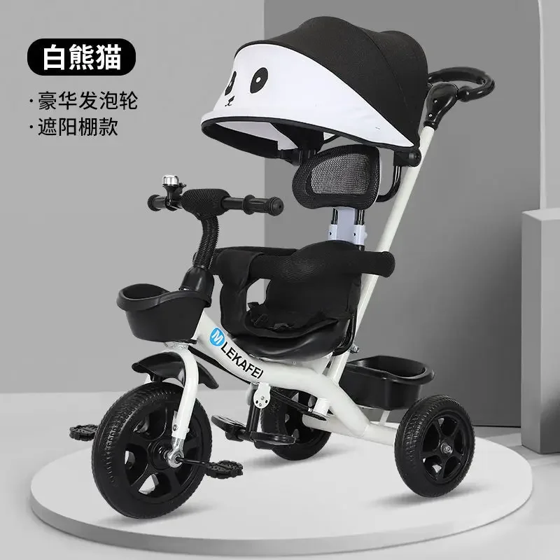 Triciclo de Pedal para niños, carrito de cochecito de bebé, carrito de ciclismo ligero grande de 1 a 5 años