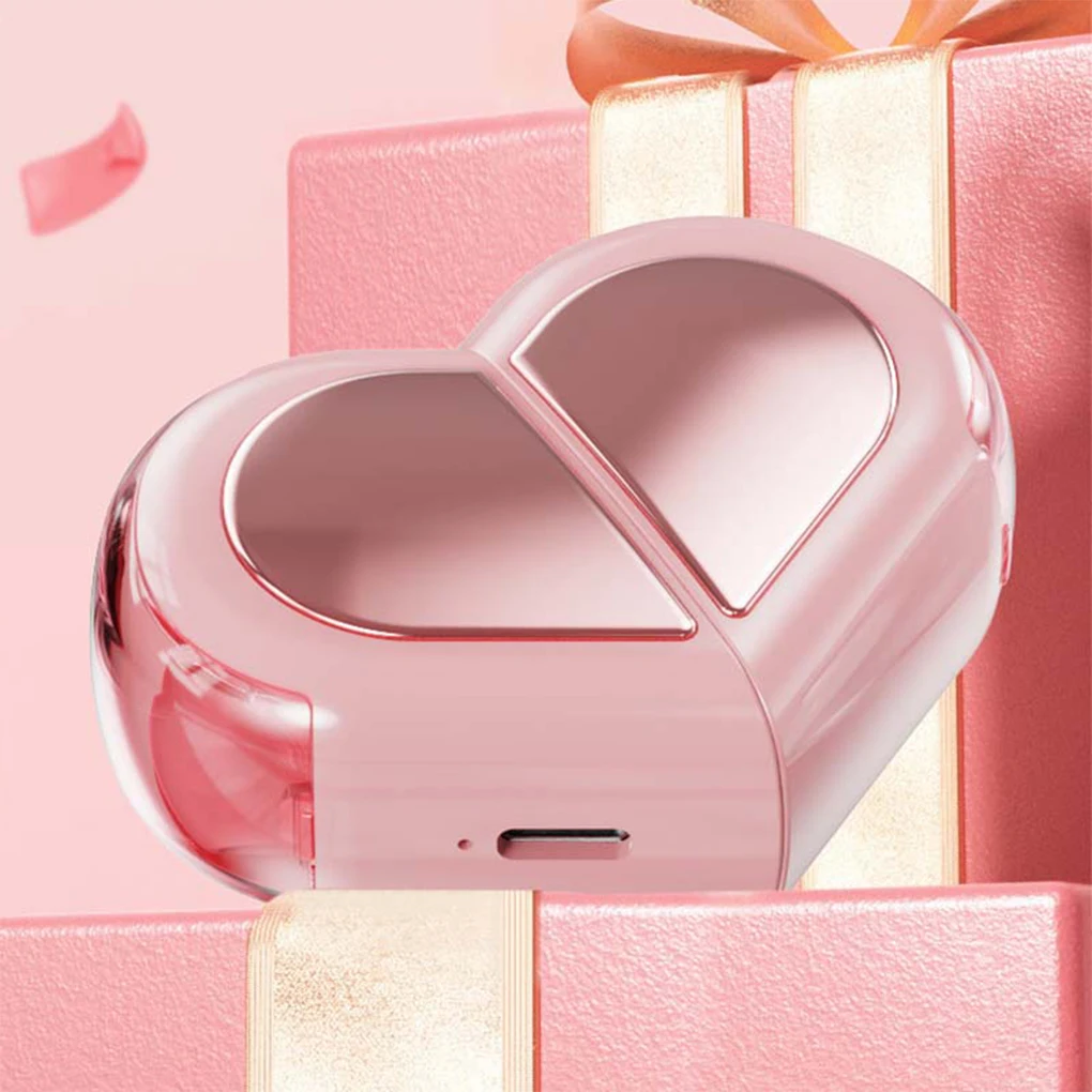 Auriculares inalámbricos K520 con estuche de carga giratorio en forma de corazón, auriculares estéreo de baja latencia para teléfono - imagen 5