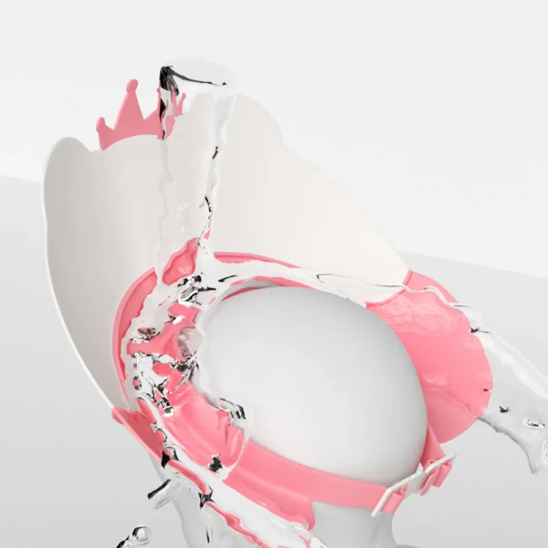 Gorro de champú para bebé, protector para el cabello infantil de dibujos animados, protección impermeable para los oídos, gorro de baño para niños, gorros de ducha ajustables para niños - imagen 4