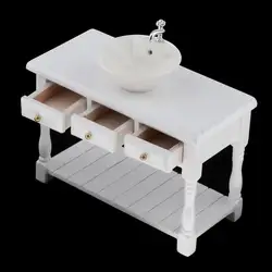 Juego de lavabo redondo en miniatura para casa de muñecas