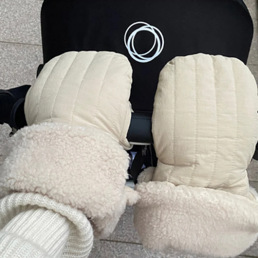 Guantes de cochecito de bebé de forro polar cálido a prueba de viento - imagen 2