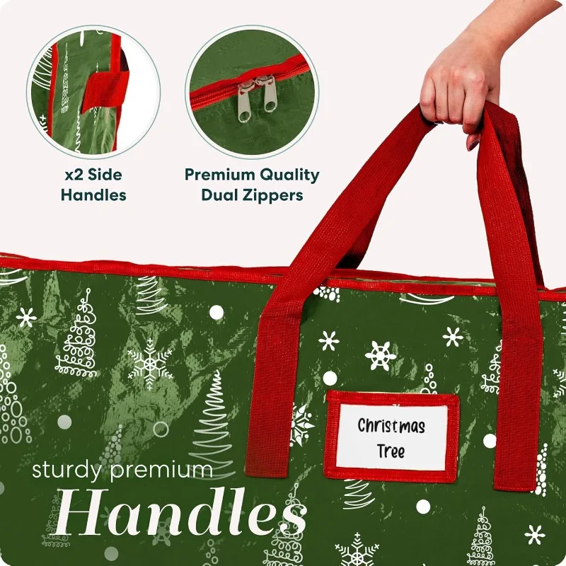 Bolsa de almacenamiento para árbol de Navidad, almacena árbol de vacaciones de Navidad Artificial de 7,5 pies, Material duradero e impermeable, bolsa con cremallera, asas de transporte - imagen 3