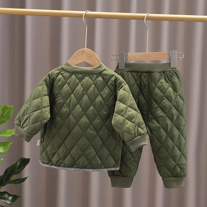 Conjunto de algodón grueso para niños – Abrigo invernal y pantalón - imagen 2