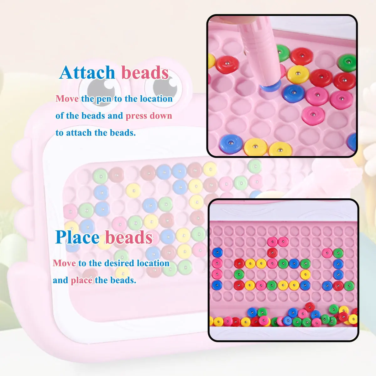 Pizarra magnética infantil con bolígrafo y cuentas – Juego educativo 3-8 años - imagen 5