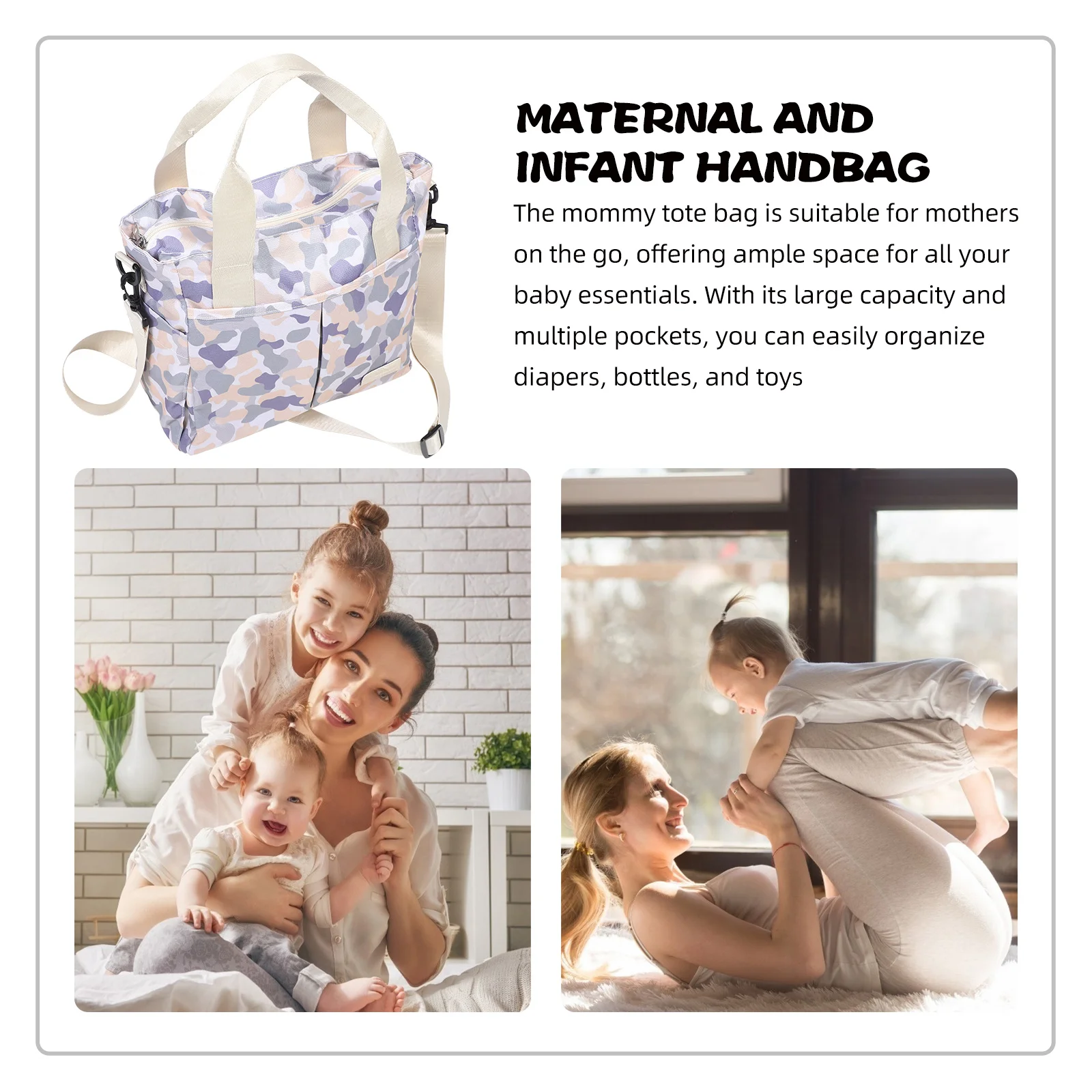 Mommy Tote Bag Large Capacity Lightweight Multifunction Travel Hospital Tote with Wet Dry Separation Organizer - imagen 5