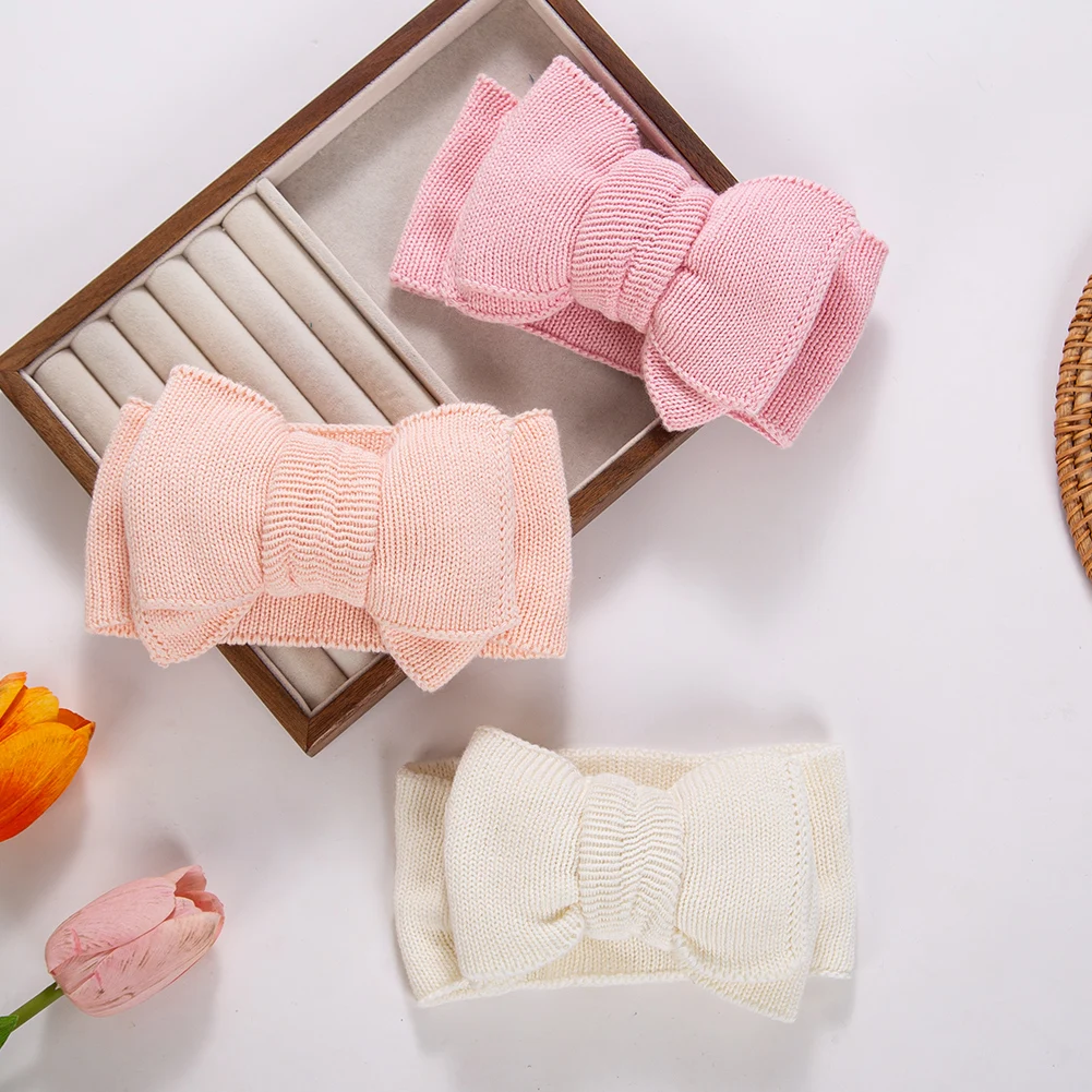 Diademas para niñas de punto grueso con lazos grandes - imagen 3