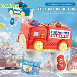 Coche de burbujas eléctrico de policía para niños