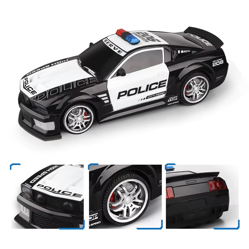 Coche RC de policía teledirigido con luces – Escala 1:12 - imagen 4