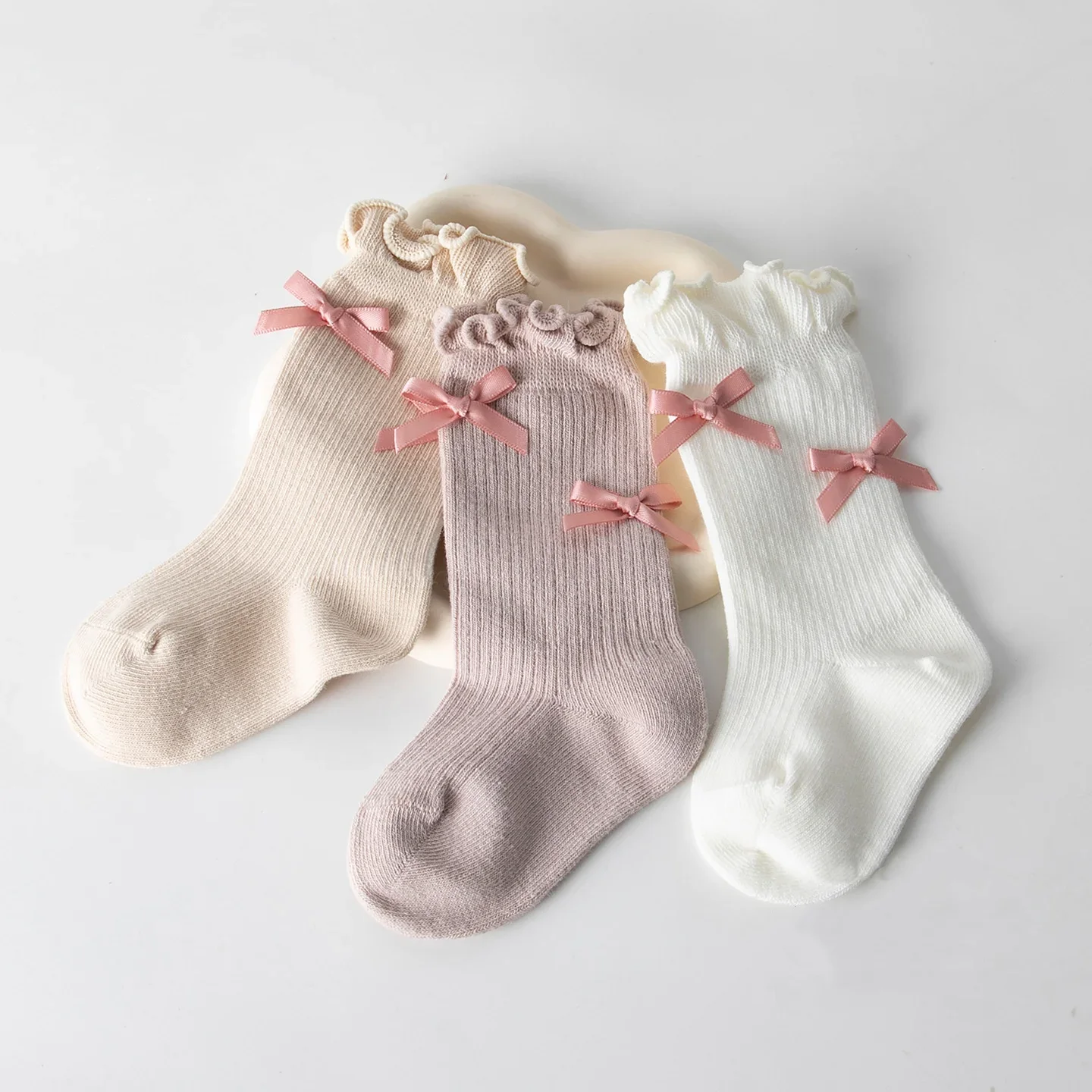 Calcetines algodón bebé niña con lazo estilo princesa - imagen 4