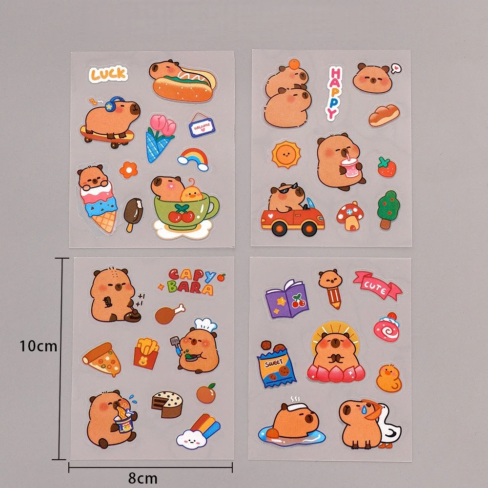 Emoticones de capibara, pegatinas de grafiti impermeables para casco, bicicleta, cuenta de mano, estuche para lápices, calcomanías - imagen 3