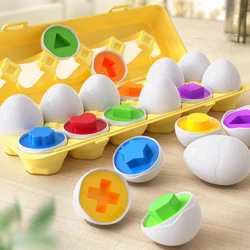 Huevos inteligentes de juguete para niños, formas de Color, juegos de desarrollo, simulación, juguetes educativos, rompecabezas 3D, juguetes sensoriales