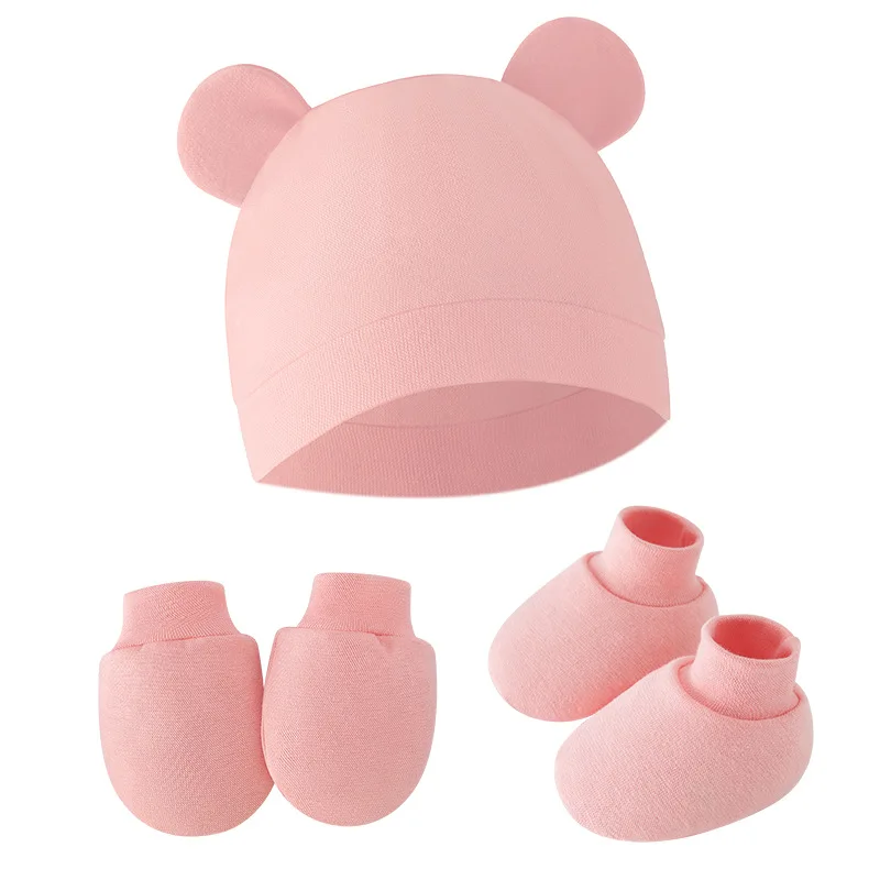 Gorro, manoplas y calcetines de oso para bebé – Algodón suave arrullado - imagen 4