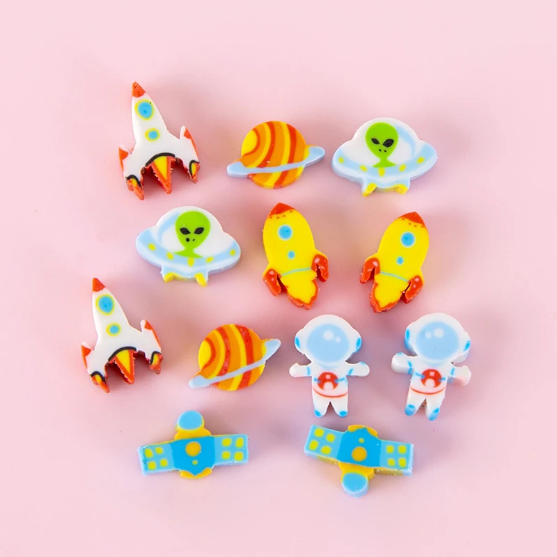 50/100/200 pièces Mini gomme mélange aléatoire Style mignon Animal espace fruits Mini gommes à crayon pour l'école fournitures de papeterie en caoutchouc ZYF - imagen 4