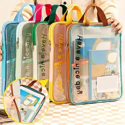 Bolsa de almacenamiento de papelería, bolsa con cremallera de malla de 4 capas, carpetas organizadoras de gran capacidad, suministros escolares para estudiantes, papeles de examen con cremallera, libros