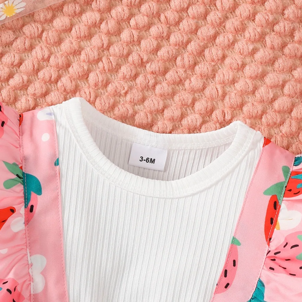 Vestido fresa de manga larga con diadema infantil - imagen 5