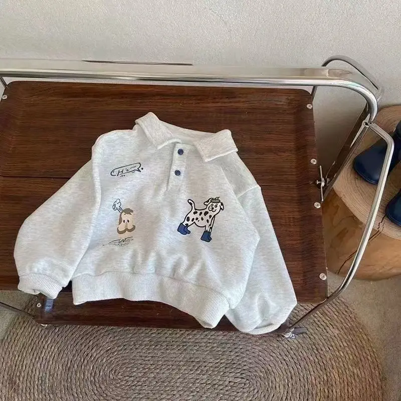 Conjunto de otoño niño sudadera dibujos animados pantalón rayas - imagen 2