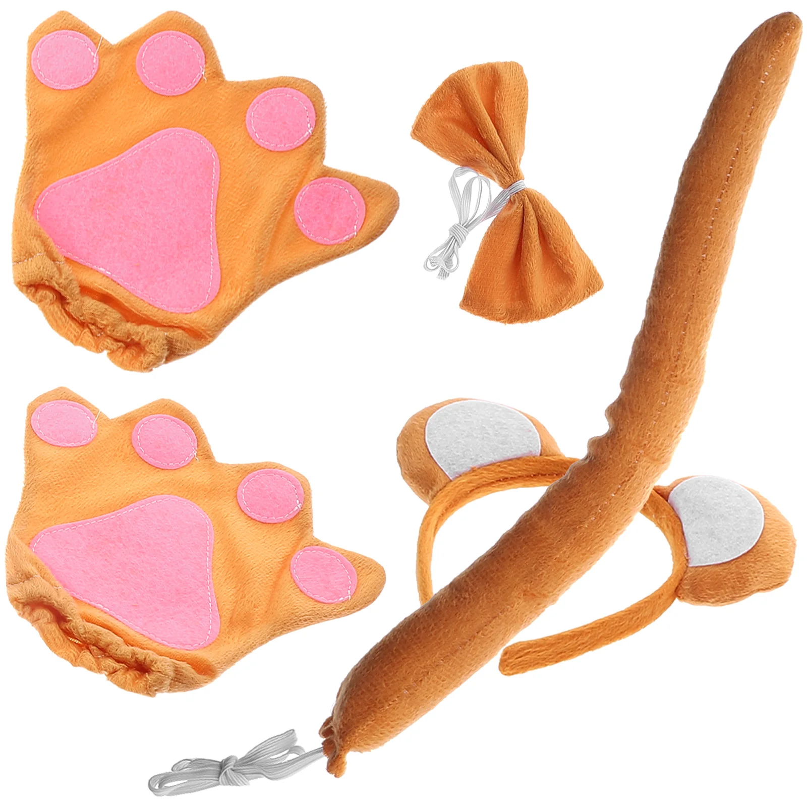 Orejas mono tocado accesorios de disfraz guantes Pp diadema de algodón con cola niño - imagen 4