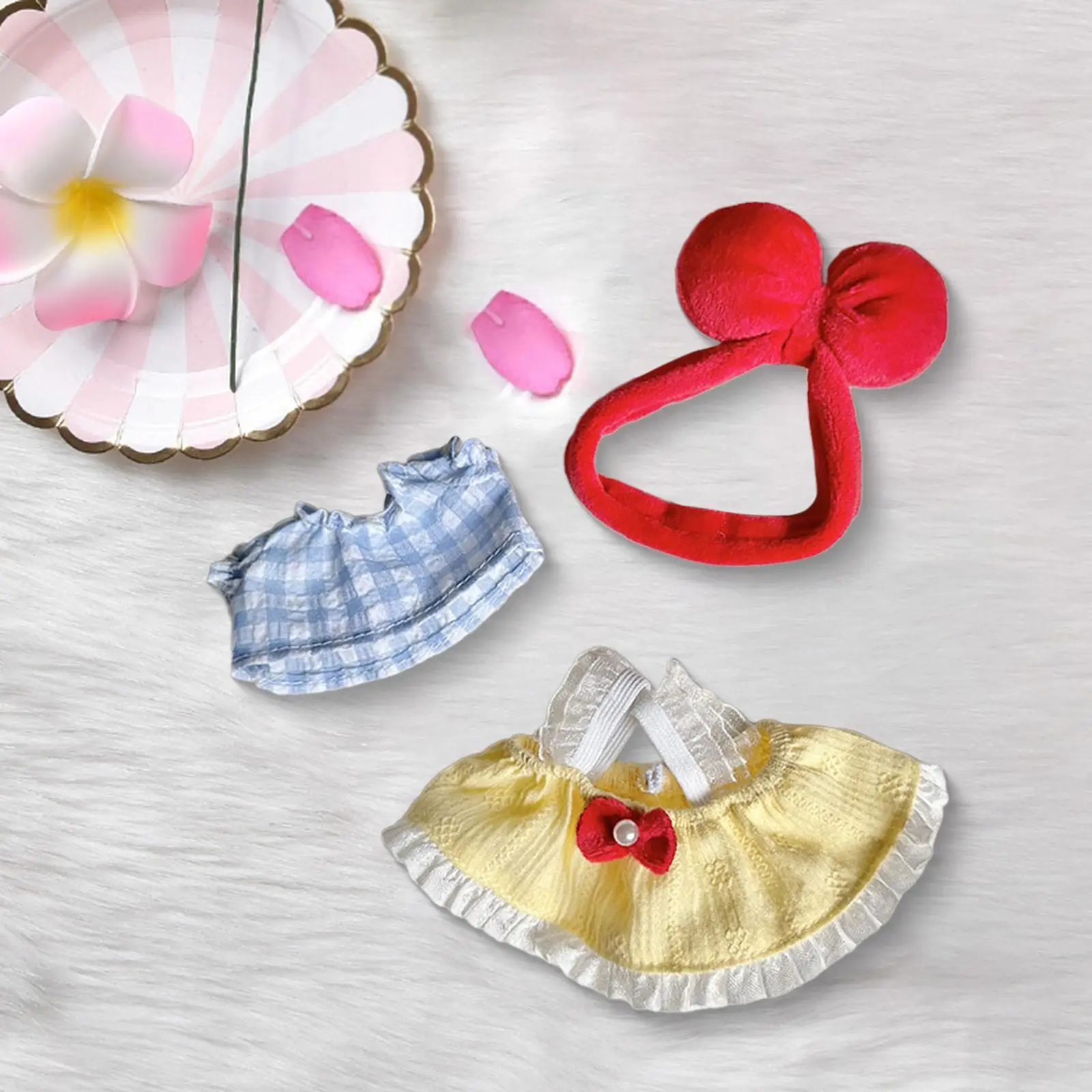 Plush Doll Suspender Skirt Make Your Own Dolls, DIY Educational Pretend Play Costumes Clothing Dress up for 6.69'' Doll