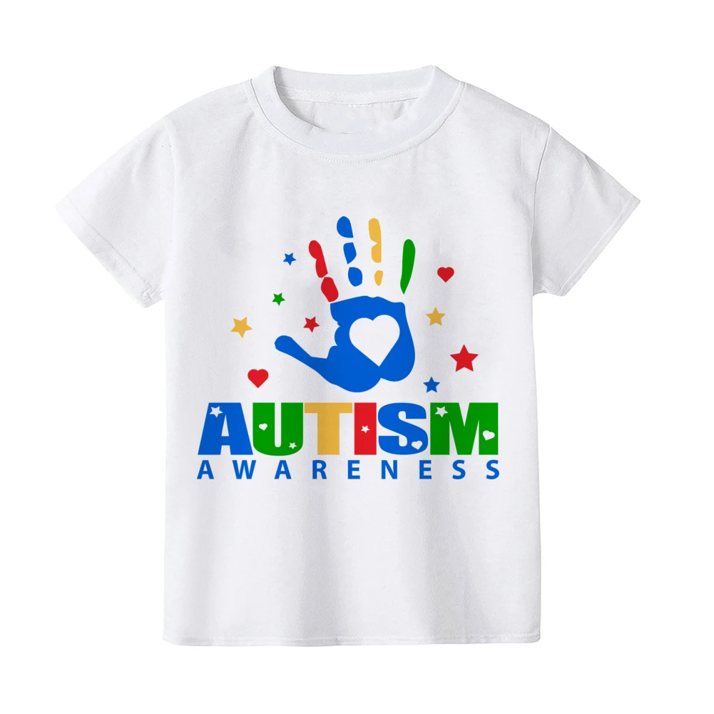 Camiseta para niño y niña, camisa de concienciación sobre el autismo, con corazón, para el cuidado de pacientes autistas - imagen 4