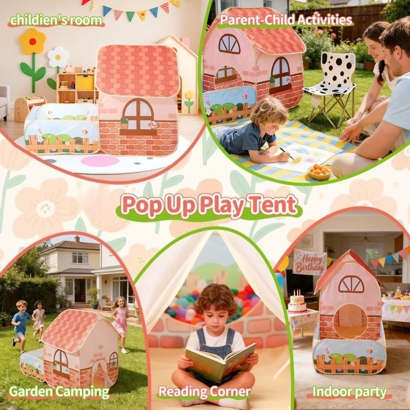 Casita infantil plegable e impermeable con piscina de bolas - imagen 5