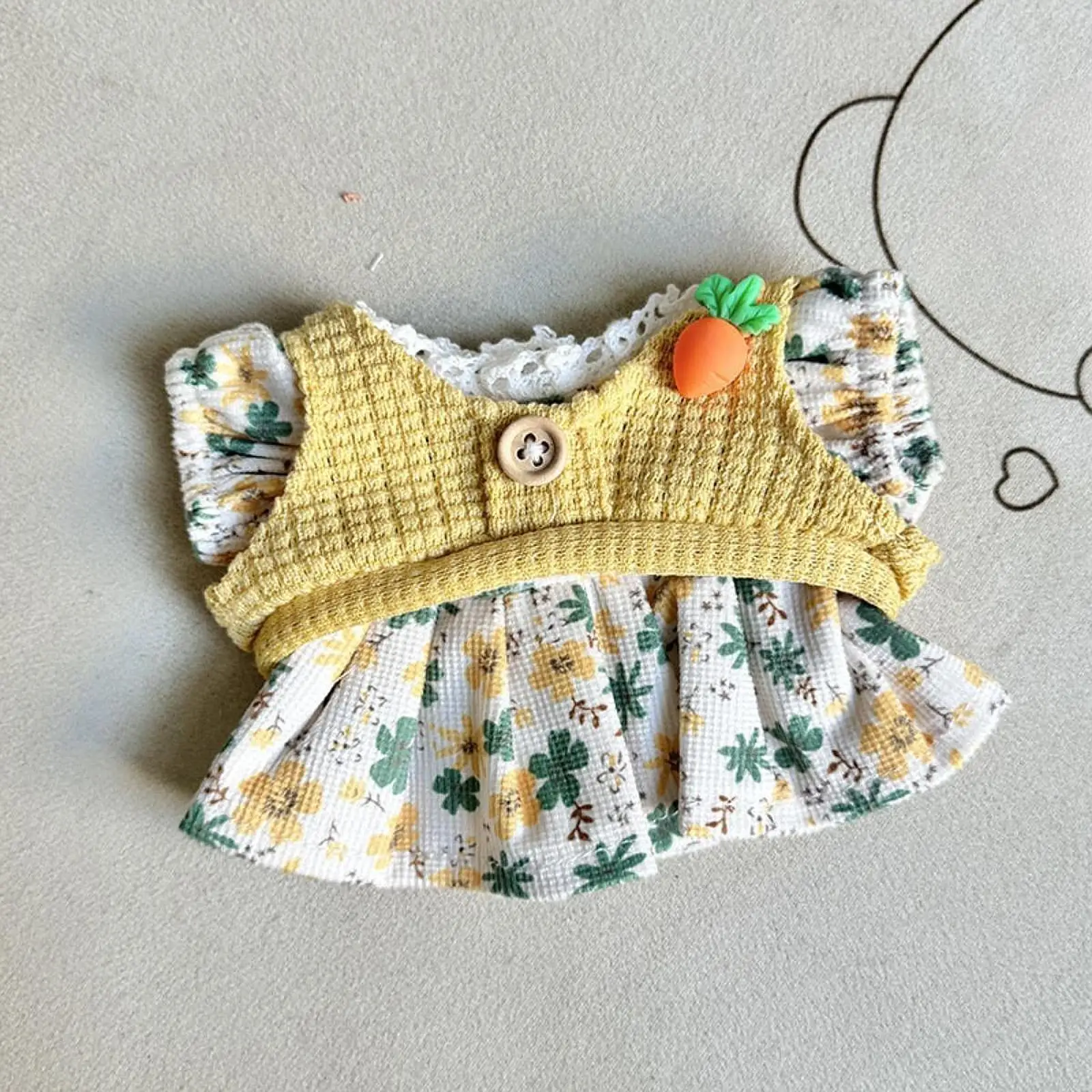 Miniature Doll Dress Set - Elegant Attire for Petite Figures