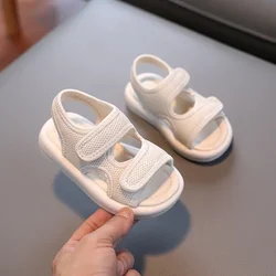 Zapatos para niños, sandalias transpirables a la moda para bebés, novedad de verano, zapatillas frescas blancas, sandalias para niñas