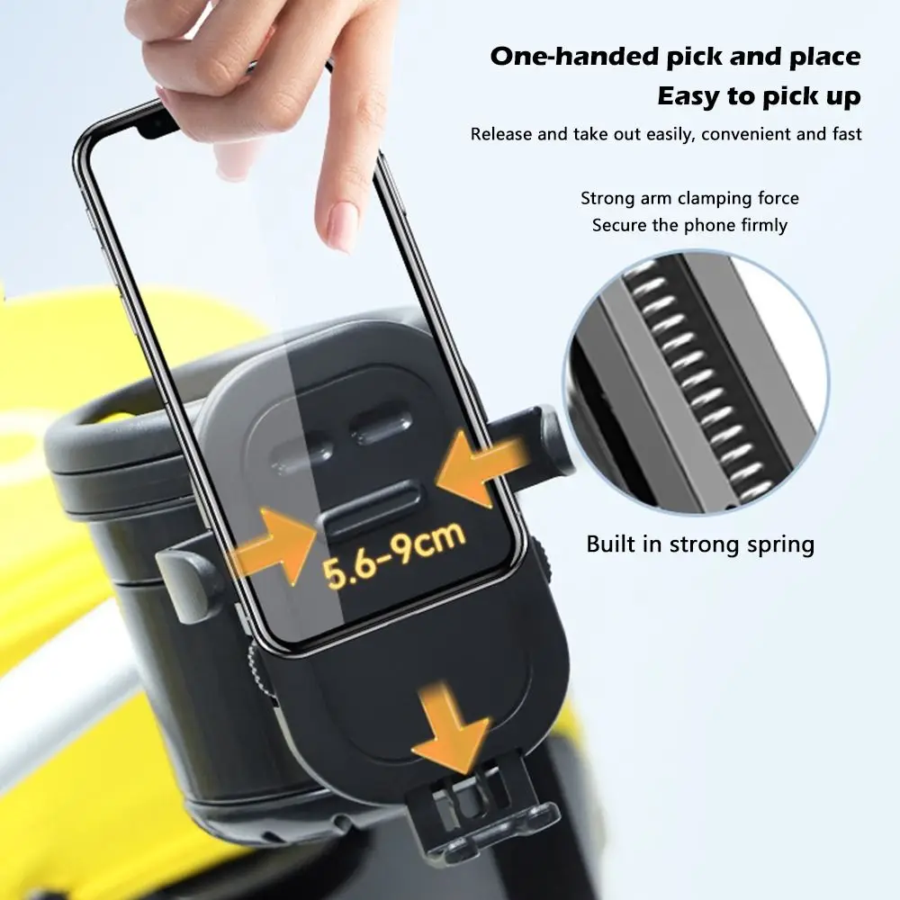 Portavasos para cochecito de bebé diseño 3 en 1 360 °   Soporte antideslizante para vasos con rotación, bandeja para botellas de agua con montaje Universal multifunción - imagen 2