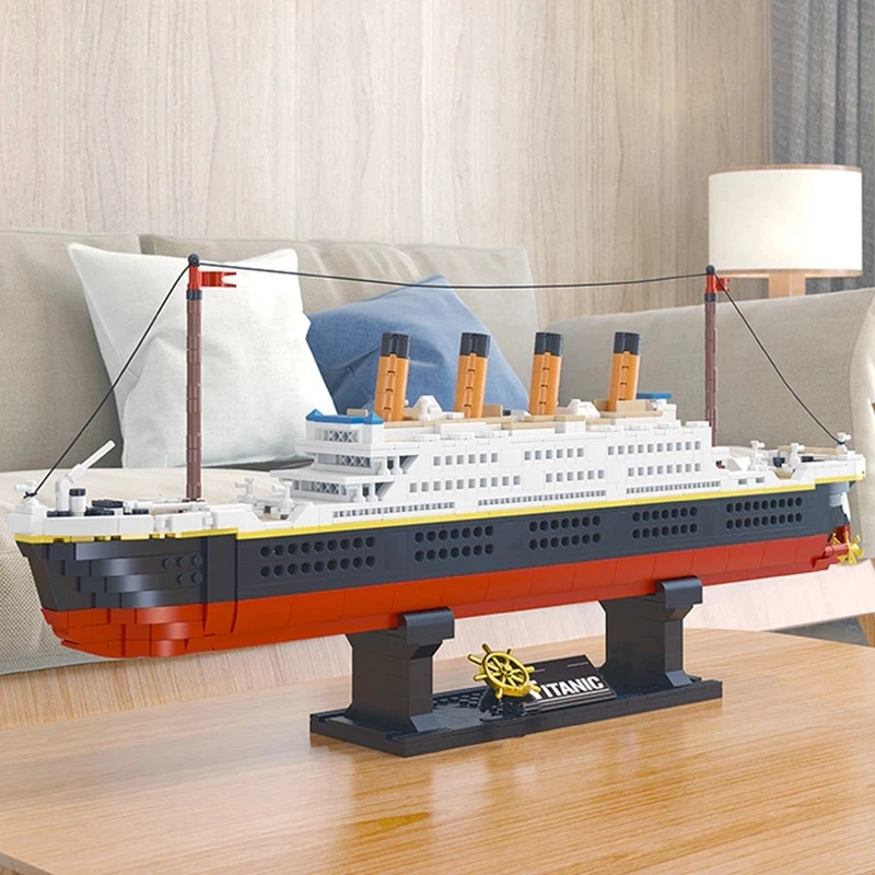 Bloques de construcción de 46cm, modelo de barco creativo, 1288 Uds., barco de crucero de lujo, bloques DIY, barco de barco, juguete para niños, regalos