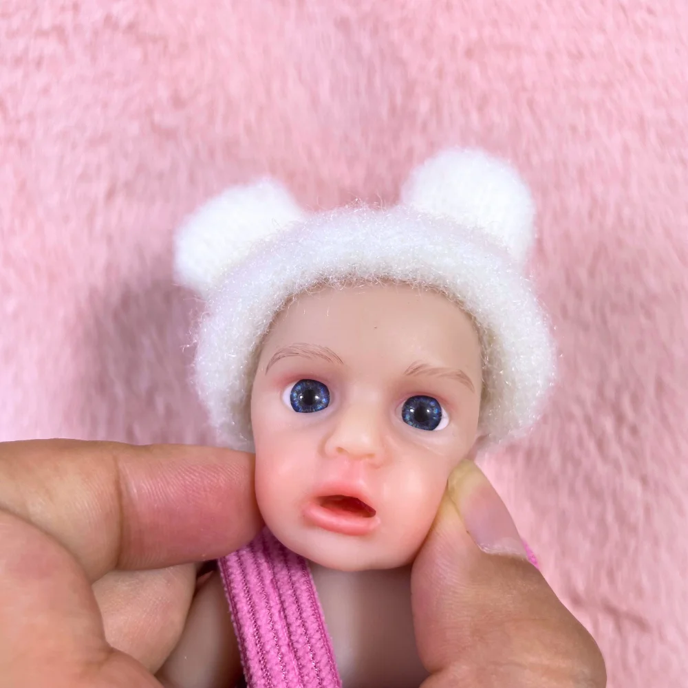 Mini muñeca Reborn de silicona de 6 pulgadas y 15CM, LouLou Awake Girl, muñeca corporal lavable de silicona suave y sólida, regalo de cumpleaños y Navidad - imagen 4