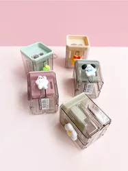 Sacapuntas infantil doble agujero con animales kawaii