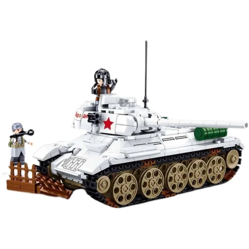Bloques de construcción de la serie militar WW2, tanque de batalla principal pesado, tanque de leopardo, conjunto de Pantera con Mini figura, modelo de ladrillos, juguetes para niños - imagen 3