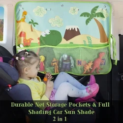 Parasol dinosaurio para ventana de coche – Protección solar UV