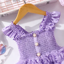 Vestido de princesa morado para niñas – Verano ceremonia