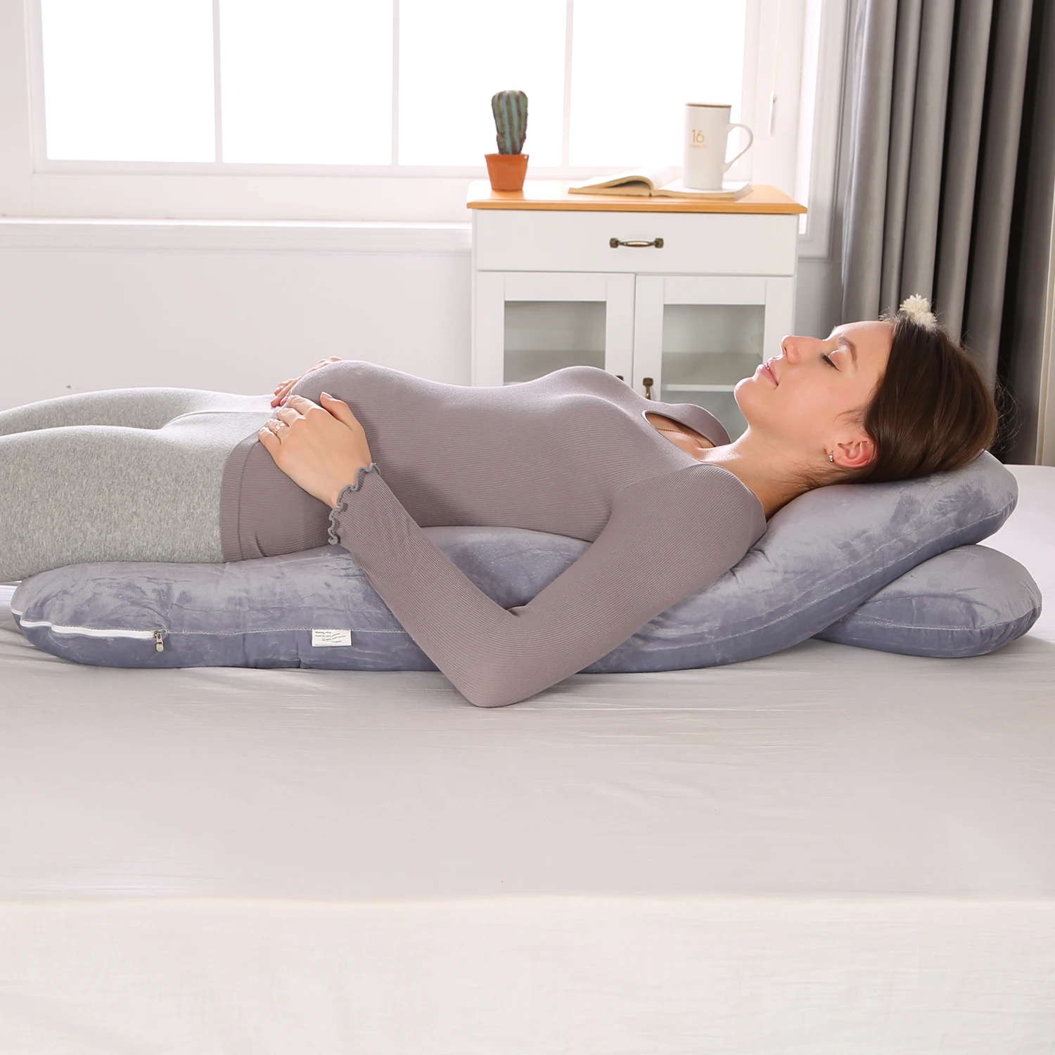 Almohadas de maternidad en forma de U, almohada de soporte para el cuerpo para embarazo, almohadas de cama para mujeres embarazadas, triangulación de envíos - imagen 2
