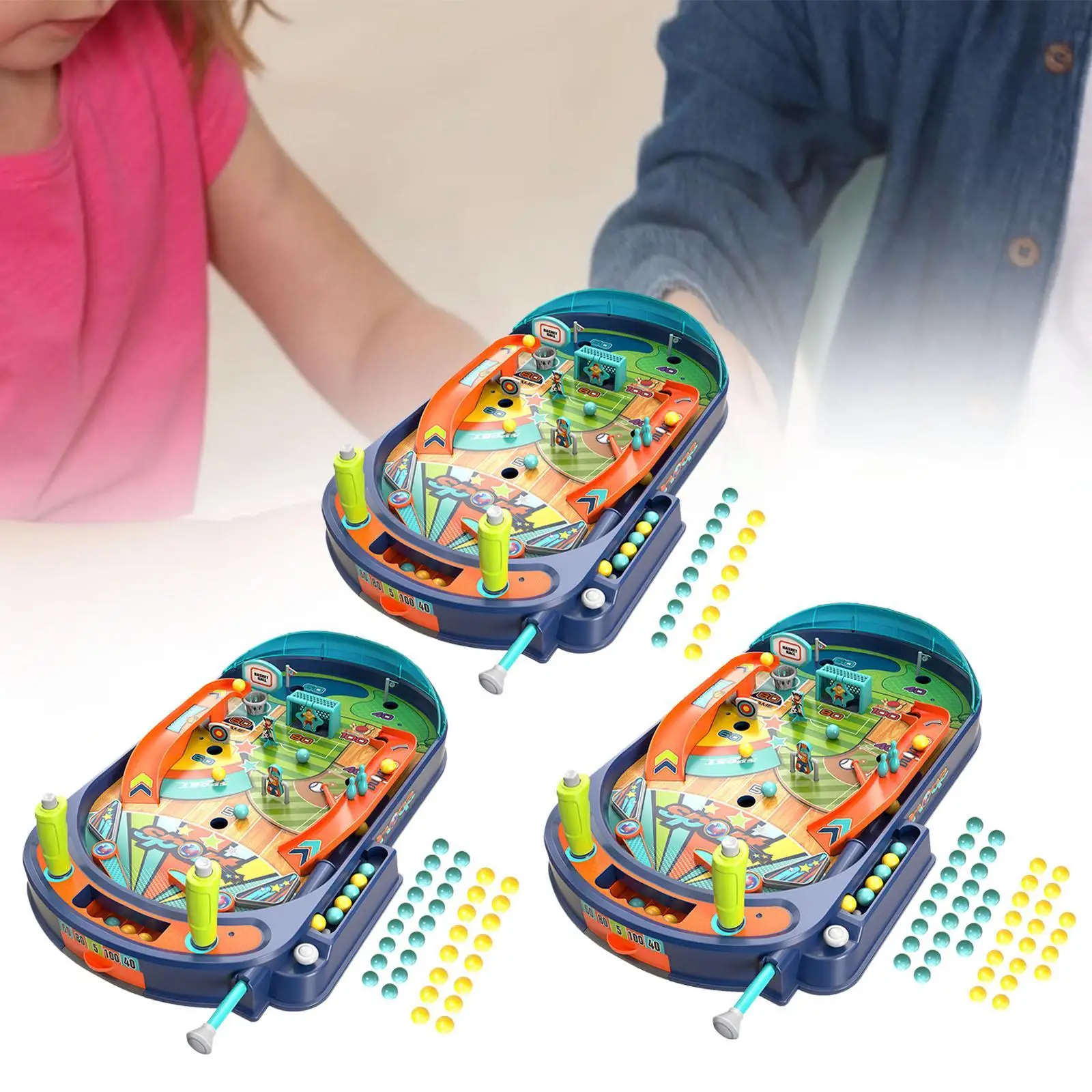 Children Pinball Machine Tabletop Pinball Game for Ages 3 4 5 6 Preschool