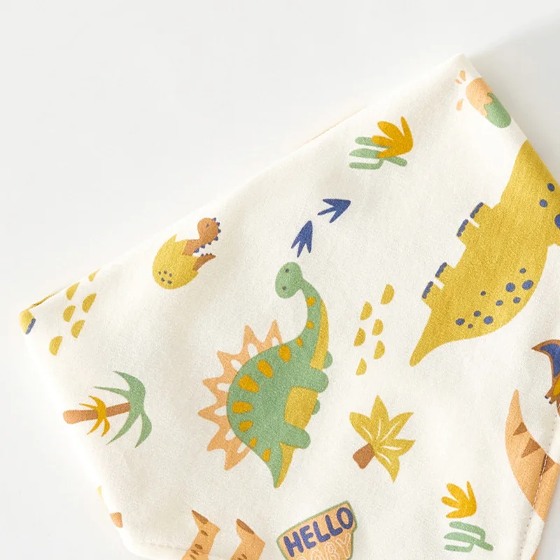 Toalla de Saliva para bebé, Baberos triangulares con estampado de dibujos animados para niños y niñas, paño para eructar infantil de algodón, accesorios de alimentación de bebé - imagen 3