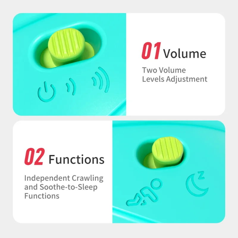 Juguete para gatear para bebé con sonido, tortuga ligera, juguete educativo para aprender a gatear, puede masticar y molar, juguete de ayuda para dormir de silicona para Navidad - imagen 4